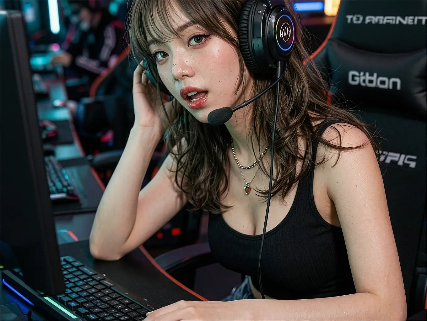 Custom NSFW pics generated on demand by an AI girl